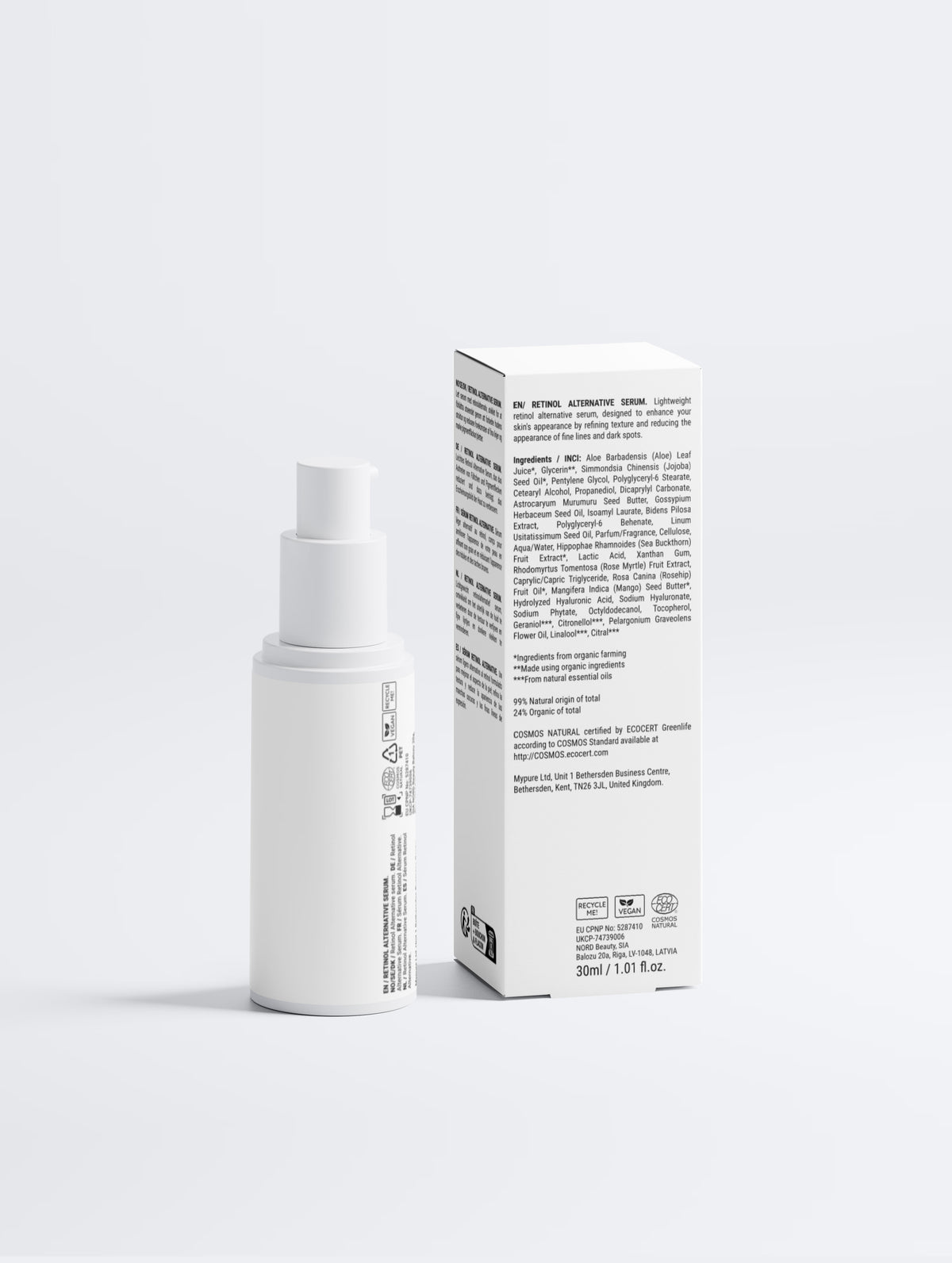 Siero viso con alternativa vegetale al retinolo